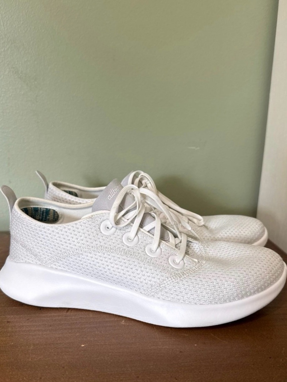 allbirds Women’s White Tree Runner Knit Lace-Up Sneakers
